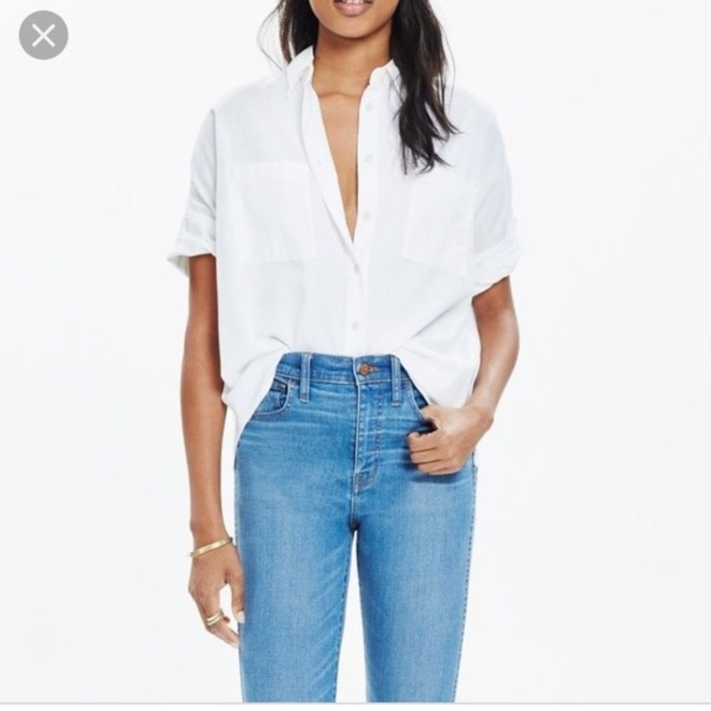 Madewell White Cotton Courier Shirt